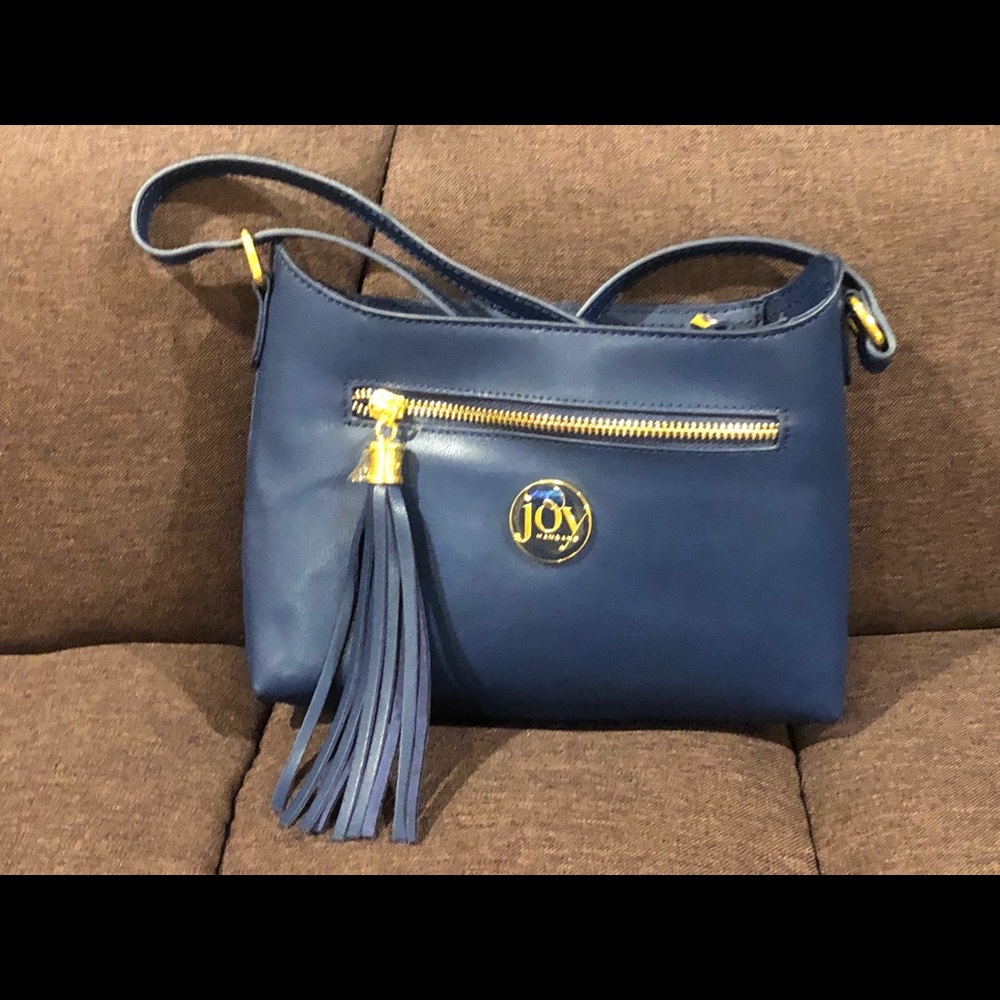 Blue E*Lite Travel Collection Leather Crossbody